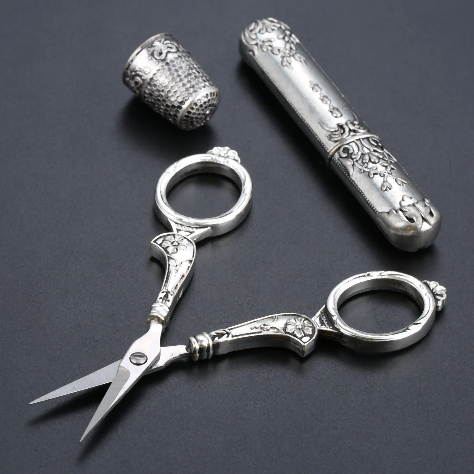 3 предмета в комплекте швейный набор инструментов Винтаж ножницы наперсток для