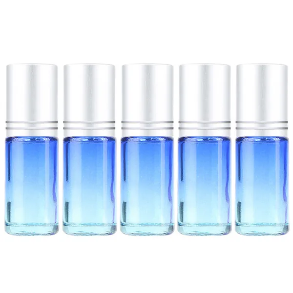 02 5ML 5PCS 5 шт./компл. 10 мл градиентные цветные толстые стеклянные с роликовым аппликатором эфирные масла пустые флаконы для духов 10cc роликовый шар прочный для путешествий - Цвет: 02 5ML 5PCS