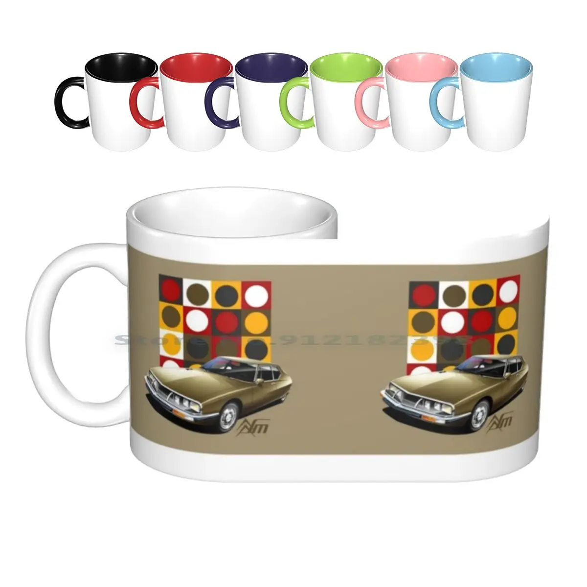 

Sm Illustrated Mug Ceramic Mugs Coffee Cups Milk Tea Mug Classic Sm Cars Sm 1970 S Car Sm Car Automotive Art Graphic Art