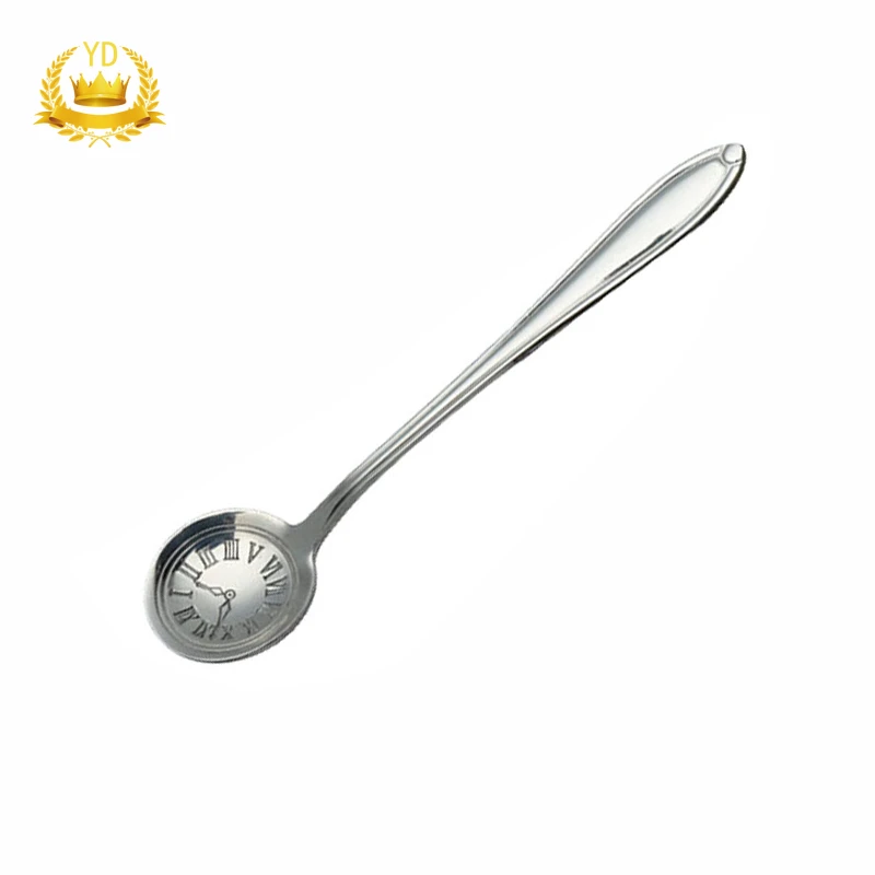 Горячая 1 шт нержавеющая сталь часы время кофе ложка перемешивание чайная | Дом и