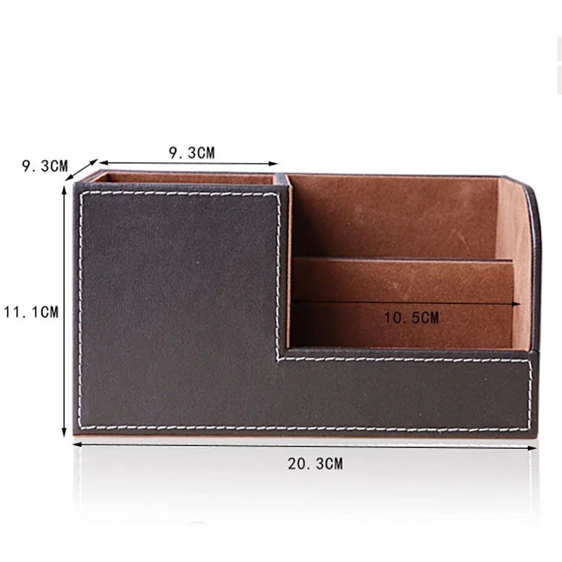 

New Multifunctional Leather Pen Holder Set Simple Office Desk Stationery Storage Box Household Remote Control Debris Sorting Box