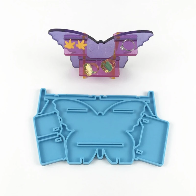 

Бабочка коробка для хранения ювелирных изделий держатель эпоксидная смола, форма Дисплей стеллаж для выставки товаров силиконовая форма «...