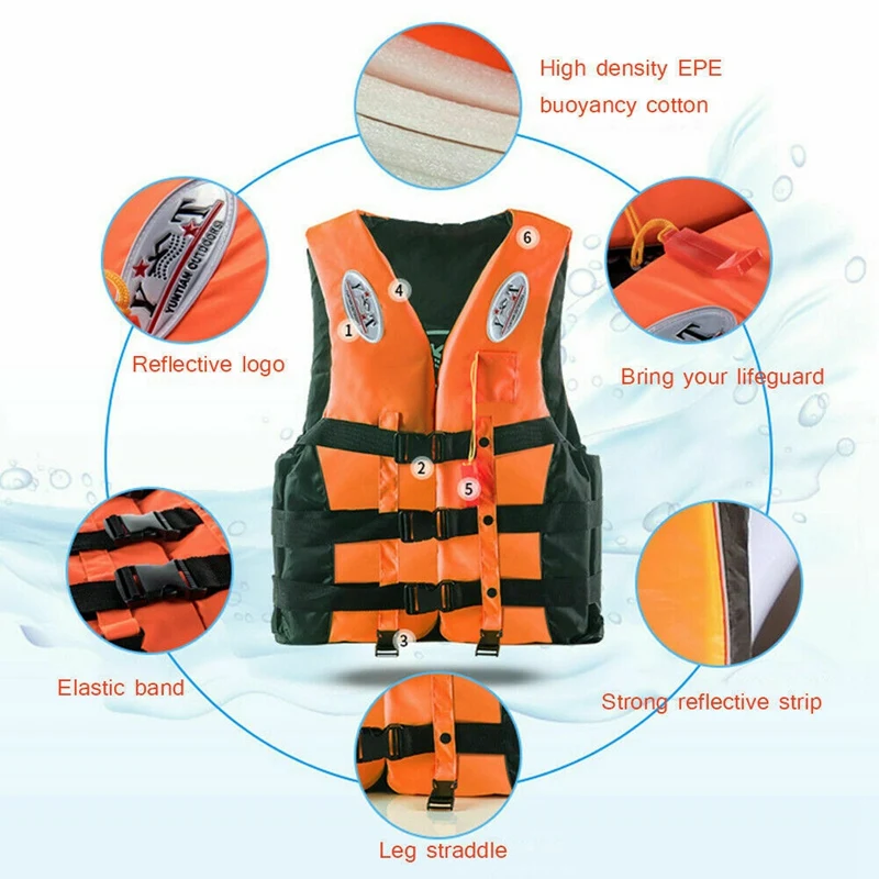 Взрослый ребенок спасательный Сафет куртка дрейфующий плавательная Рыбалка