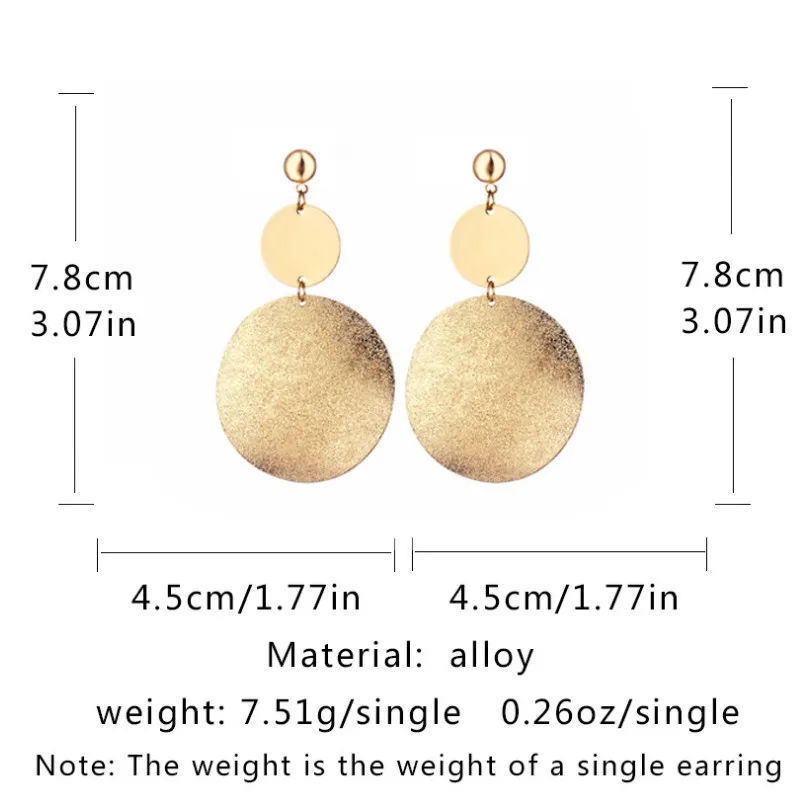 

Alloy Geometry Dangle Earrings Simple Personality Temperament Pendant Ear Jewelry