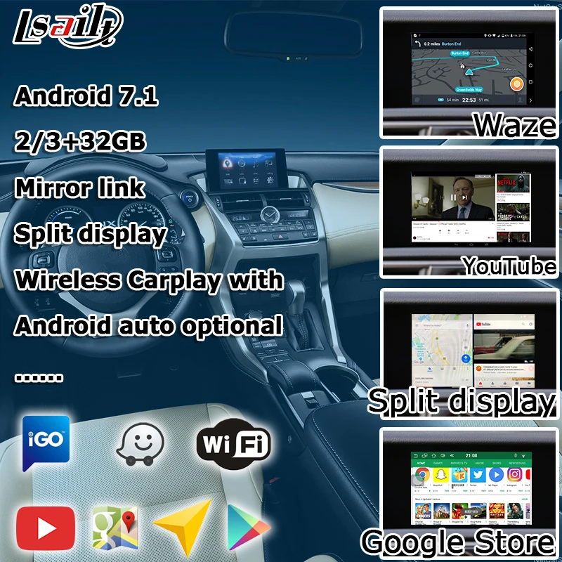 Android/carplay интерфейсная коробка для Lexus NX200t NX300h NX300 NX- и т. д. видео интерфейс gps навигация по lsailt