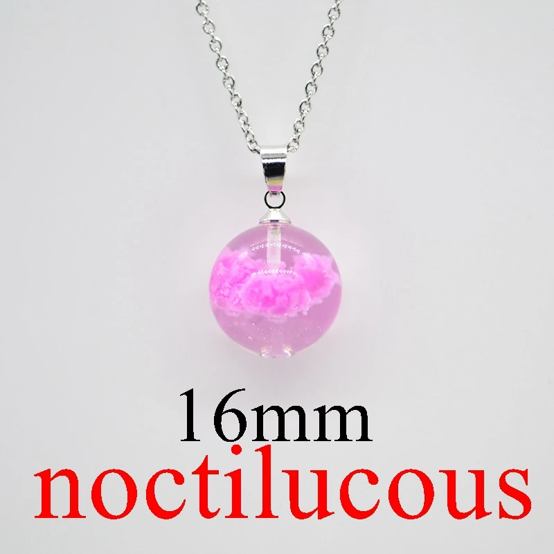 noctilucous 16 Градиент голубое небо и белые облака, прозрачный кристалл смолы кулон, дамы и творческие ювелирные ожерелья ручной работы X1815 - Окраска металла: noctilucous 16