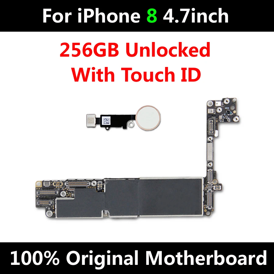 Оригинальная разблокированная материнская плата для iphone 8 4,7 дюймов с/без Touch ID материнская плата для iphone 8 логическая плата Поддержка IOS