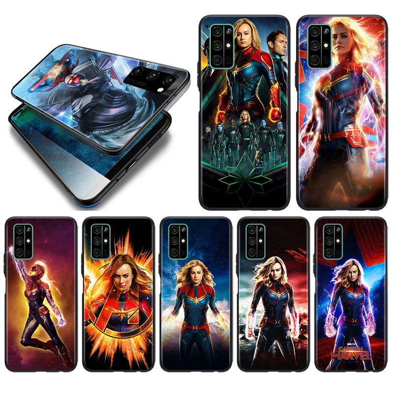 

Soft Silicone Cover Captain Marvel For Honor Magic 3 Play 5 5T 50 X20 SE V30 30 30S Pro Plus 5G Black Phone Case