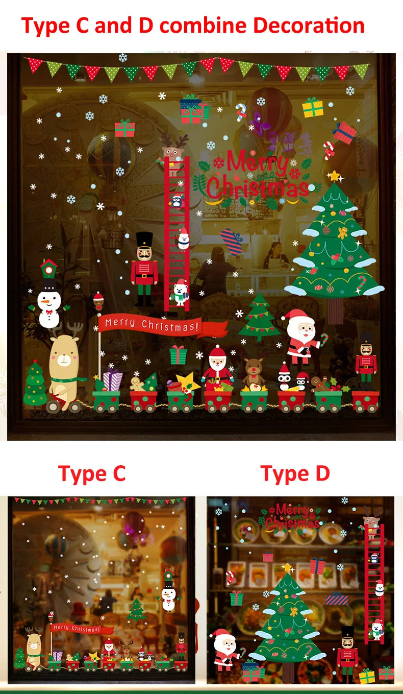 Рождество DIY наклейки украшения Горячая продажа в 2019 для окна стекла или двери| |