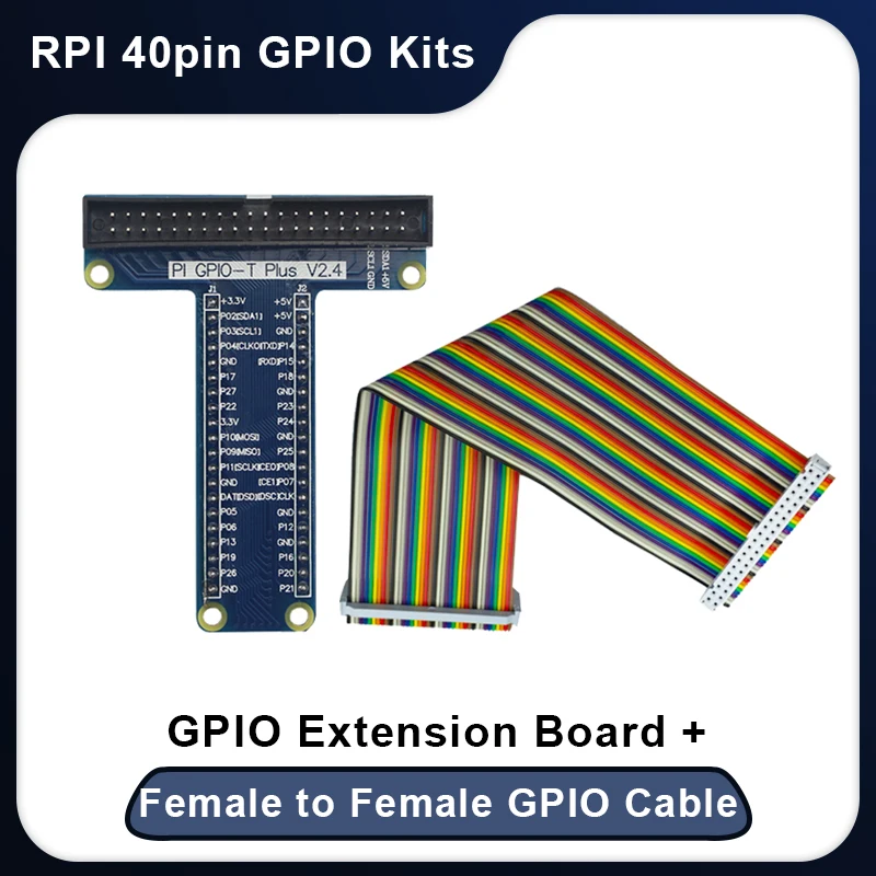 Плата расширения Raspberry Pi 4 GPIO плата Т-типа + 40-контактный переходник 20 см мама-Мама