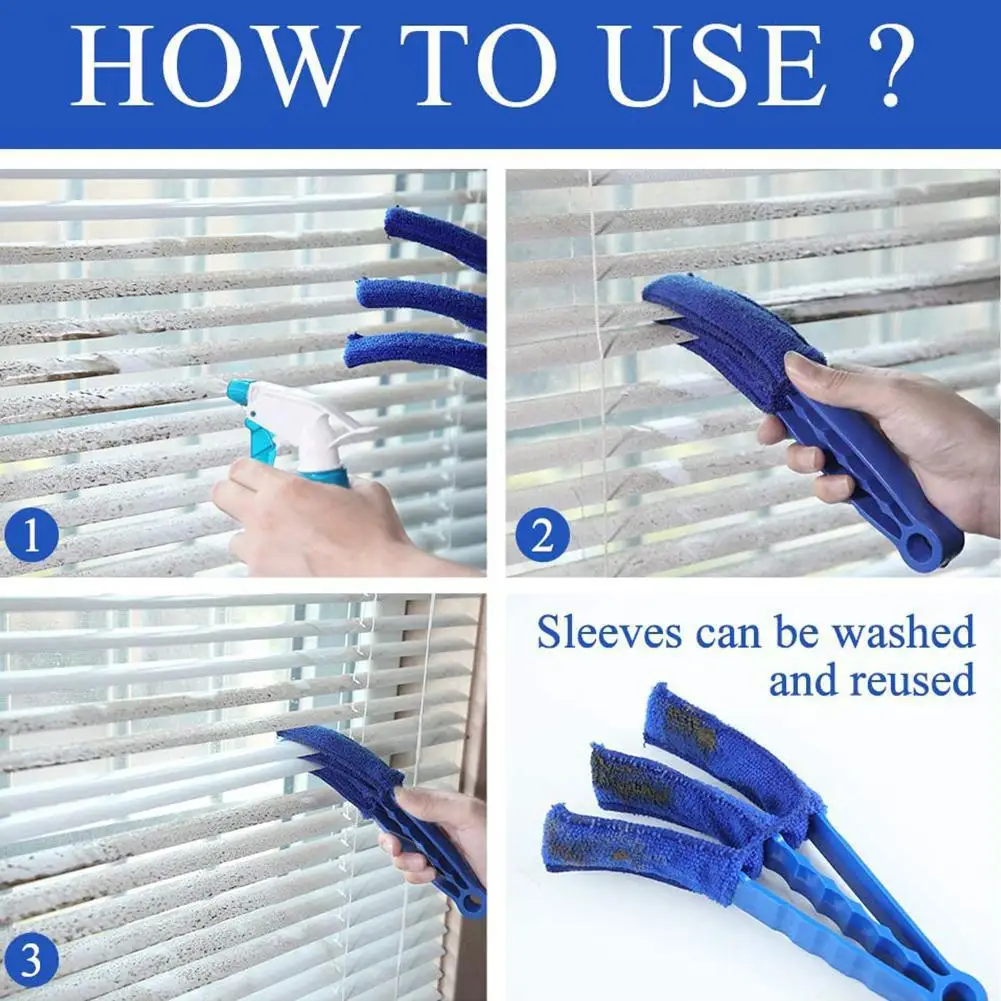 

Car Multiple Uses Blind Cleaner Microfiber Removable washable Duster for Blinds