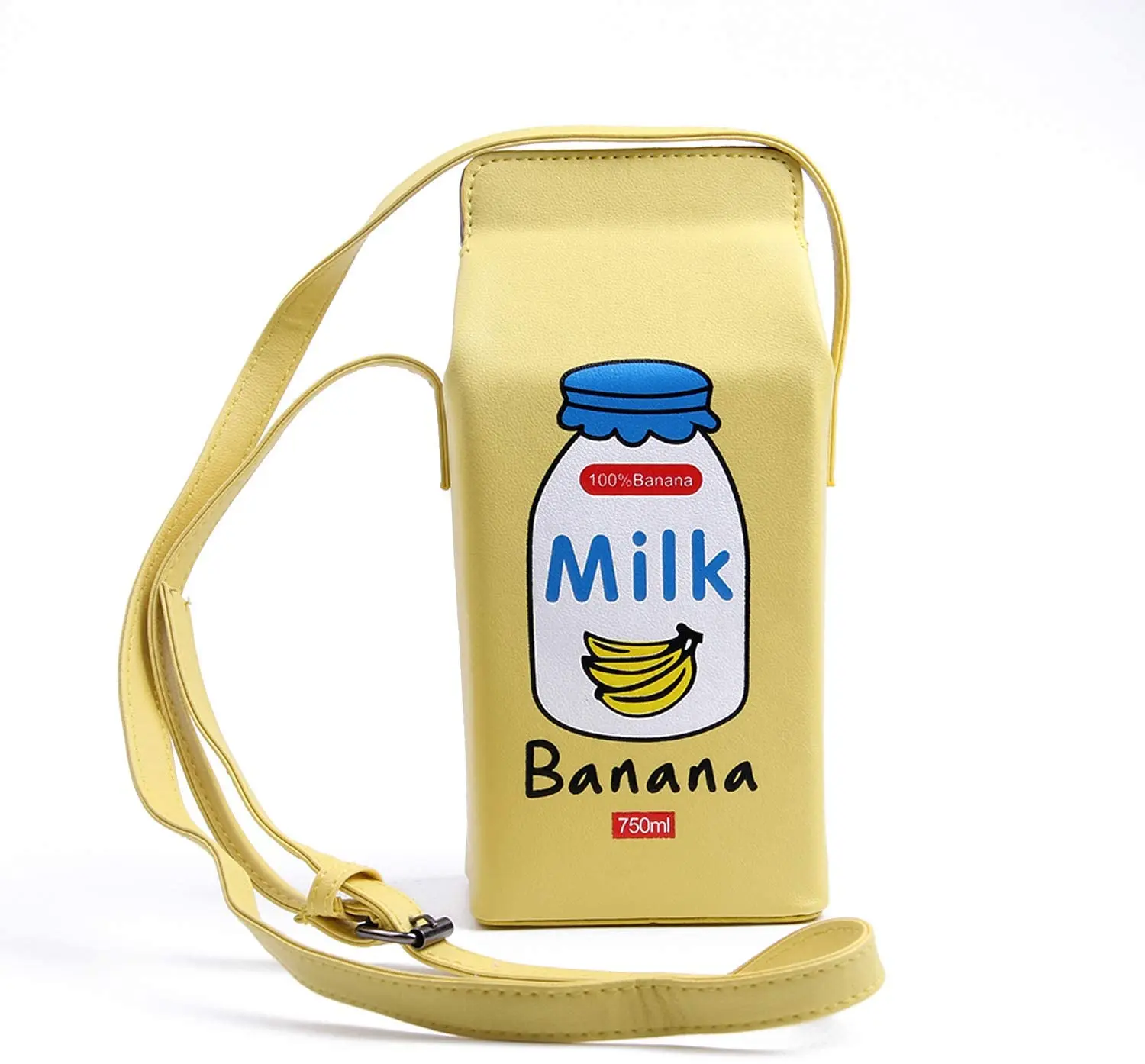 

Женская сумка через плечо с фруктами, бананом, клубникой и молоком