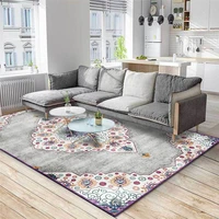 fashion european style rug gray court flower ethnic style princess style carpet living room bedroom bed blanket bath mat