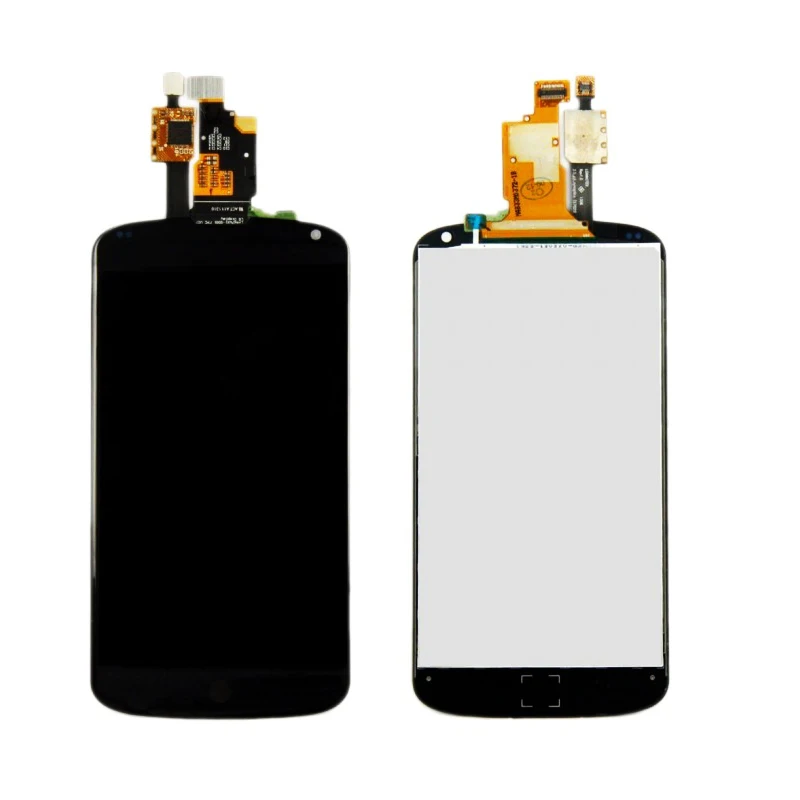 ЖК-дисплей для LG Google Nexus 4 E960 кодирующий преобразователь сенсорного экрана в сборе Замена черный с рамкой