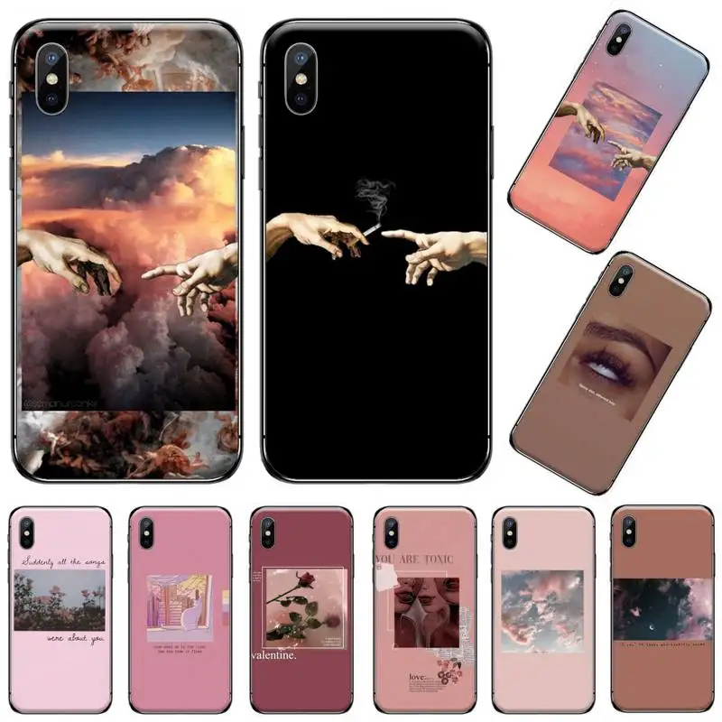 Винтажный художественный мягкий чехол для телефона с красивым текстом и