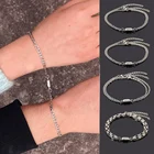 Браслет-цепочка из нержавеющей стали, браслет для партнера, 2 шт.