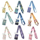 JF0002 новый модный шнурок с цветочным рисунком для кредитных карт, держатель для удостоверения личности, студенческий женский банковский автобус, Обложка для визиток, бейдж