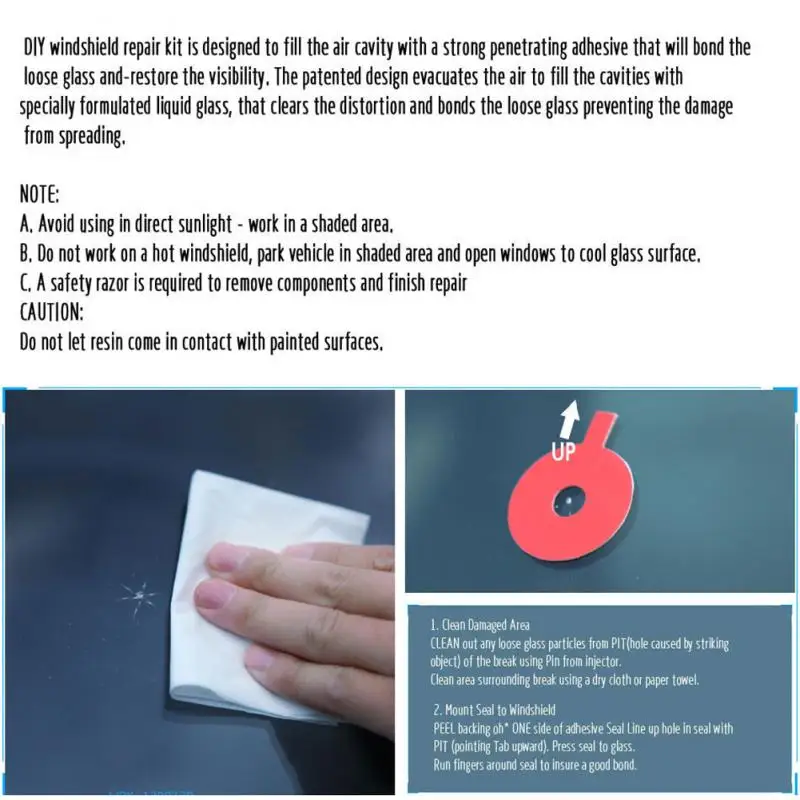 

Car Glass Windshield Repair Kit Car Window Repair Polished Windshield Glass Renovation Tool Car Scratch Window Crack Repair