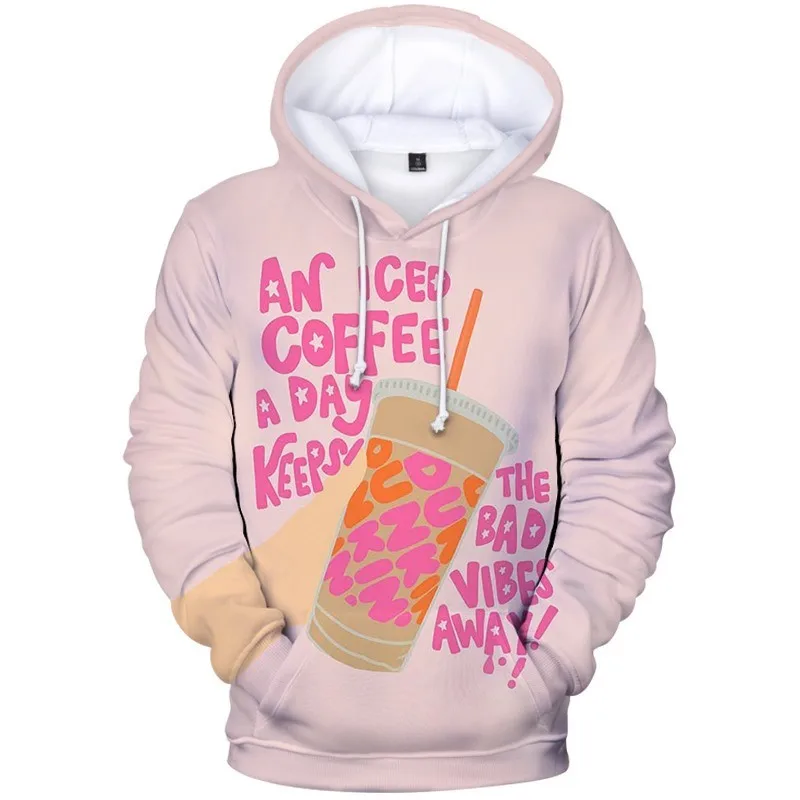 

New Ice Coffee Splatter Hoodies Sweatshirts Men Women Fashion Oversized Hoodie Charli DAmelio Pullover Unisex Costume Tracksuit