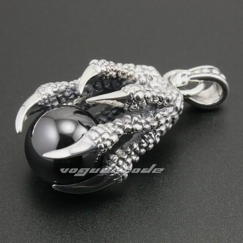 Коготь Дракона 925 пробы серебряные мужские байкерские в стиле панк Рок кулон