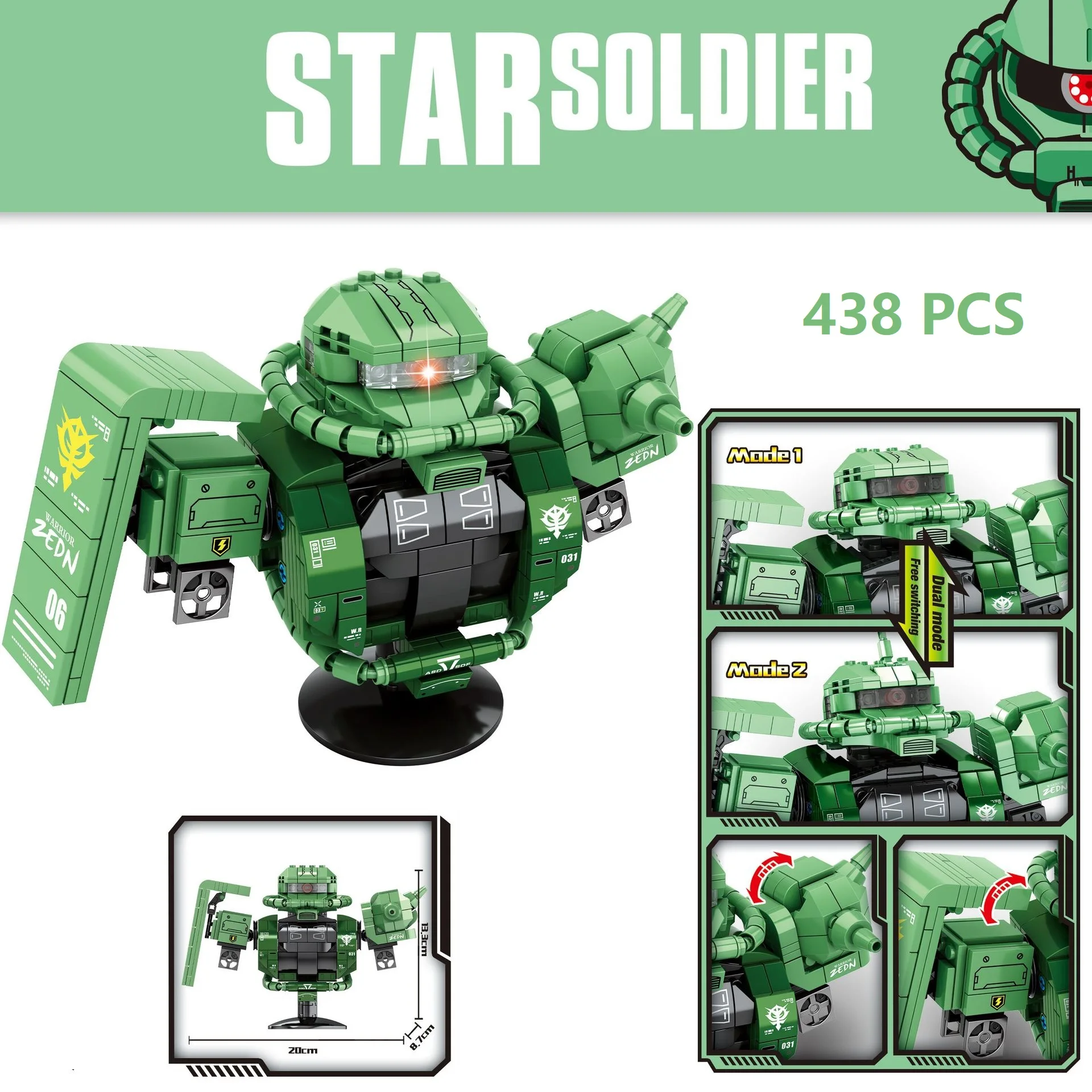 

Zach Warrior Head Sculpture Model Building Blocks Starsed Soldier Energy Angel Bricks Set Anime TV Kids Toys Christmas Gift