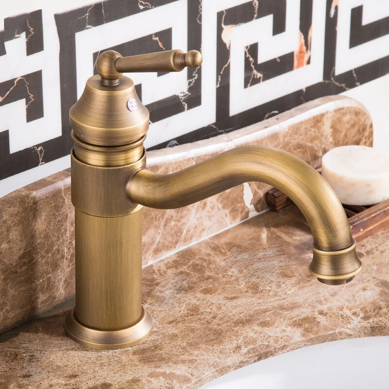 Смеситель медный в европейском стиле для ванной комнаты ретро|Смесители