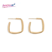 dvacaman simple gold color copper stud earrings for women minimalist piercing huggies earrings 2020 jewelry brincos party gifts