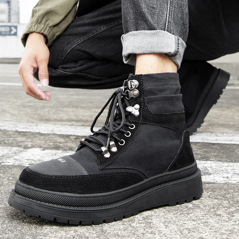 

Men Leather Casual Shoes Casual Shoes Man Fashion Sneakers High Top Boots Men Hightop Mens Hot Sale Men's Shoe Wear Flat For