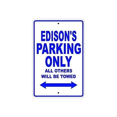 

Eddie's Parking Only All Others Will Be Towed Name Gift Novelty Metal Sign for Home Decor Tin Sign for Man Women Cave