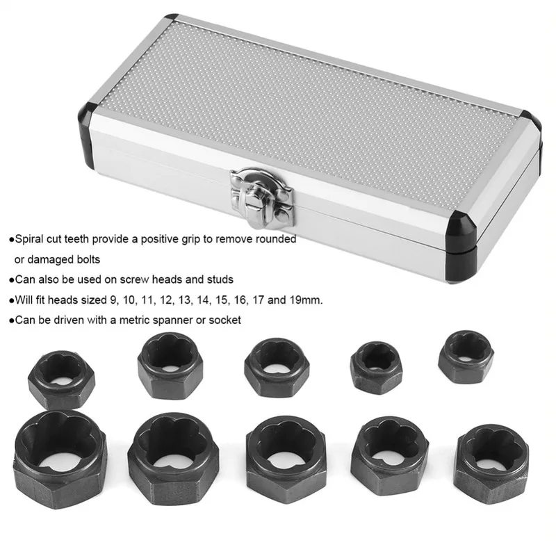 

New Nut Screw Remover Extractor Damaged Bolt Socket Head Broken Faucet Nut Remover Home Tools Screw Bolt Extractor Tools Kit