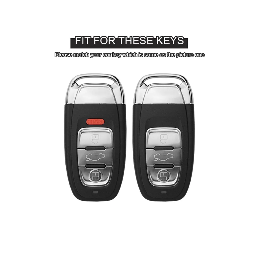

Zinc Alloy Car Key Chain Car Key Case Cover Shell Gift Keychain For Audi A4L A6L Q5 A5 A7 A8 S5 S7 Keyless Entry Key Car Styling