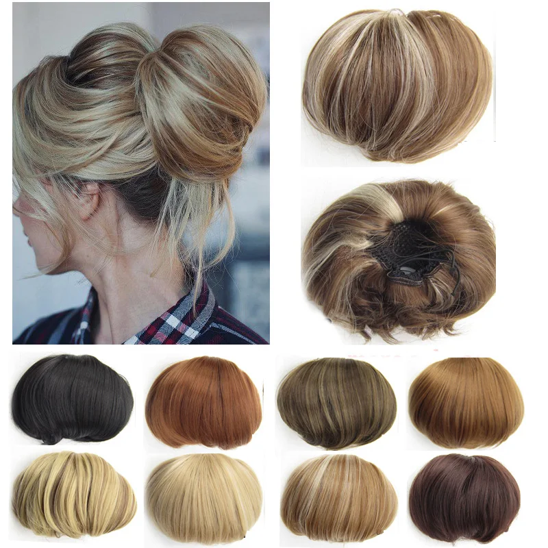 Jeedou Updos синтетические волосы высокая температура волокна шиньон коричневый цвет 85 г волосы булочка Pad пончик-шиньон Резиновая лента шиньон