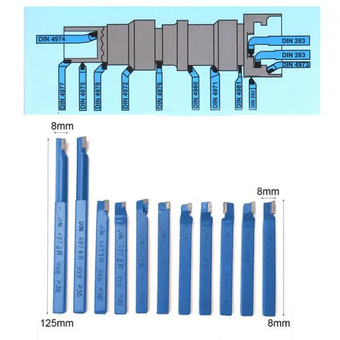 

11Pcs Carbide Tip Tipped Bit Set Brazed Milling Cutter Tools Welding Turning Tool Holder for Metal CNC Lathe