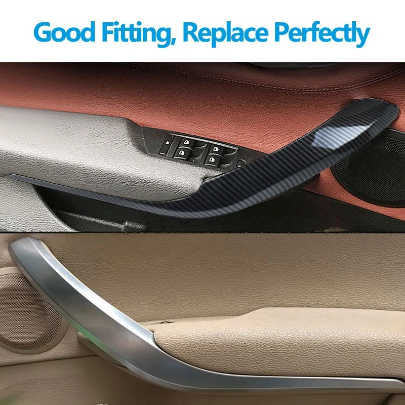 4PCS Car Interior Door Handle Cover Chrome Silver Handle Sticker Trim for BMW- X1