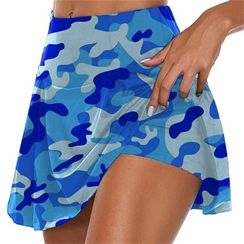 

Camo Printed Women Skirt Shorts Fitness Jogger Sweat Shorts Summer High Waist Skorts Pantalones Cortos Cycling Short Trousers