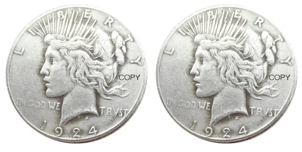 

US 1924/1924 Two Faces Peace Dollar Silver Plated Copy Coin