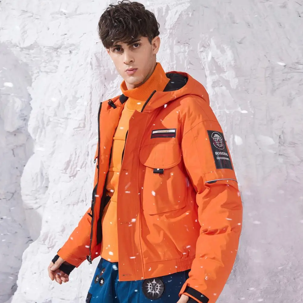 

BOSIDENG NEW winter short down jacket for men goose down coat thicken warm Pilot Jacket waterproof B80142165S