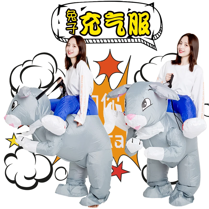 

Rabbit Inflatable Costumei Animal Anime Cosplay Costume Mascot Carnival Fantasy Adult Costumes