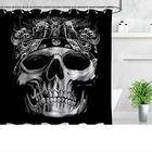 Занавески для душа с черепом на Хэллоуин, водонепроницаемая ткань из полиэстера для ванной комнаты, художественный декор, домашнее украшение аниме Cortinas