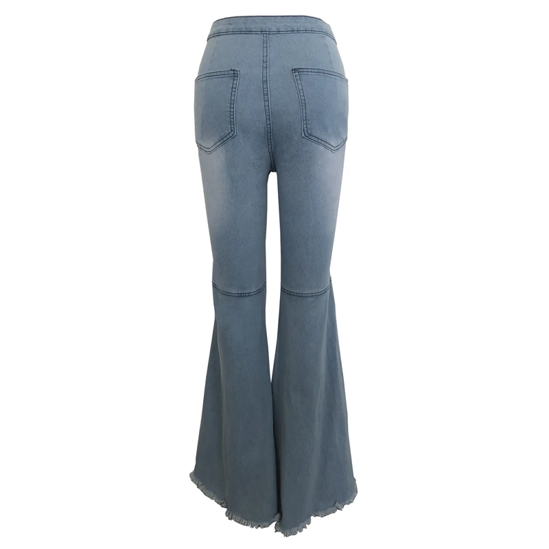

Elastic High Waist Flare Jeans Women Casual Autumn Wide Leg Jeans Female Skinny Jeans Denim Long Jeans Pants Bell Bottom Jeans
