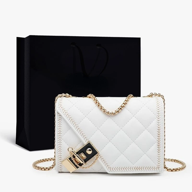 

Geometric Chain Bag Women Shoulder Bags Leather Luxury Designer Small Handbags Ladies Evening Purses Wedding Clutch 2021 OEING