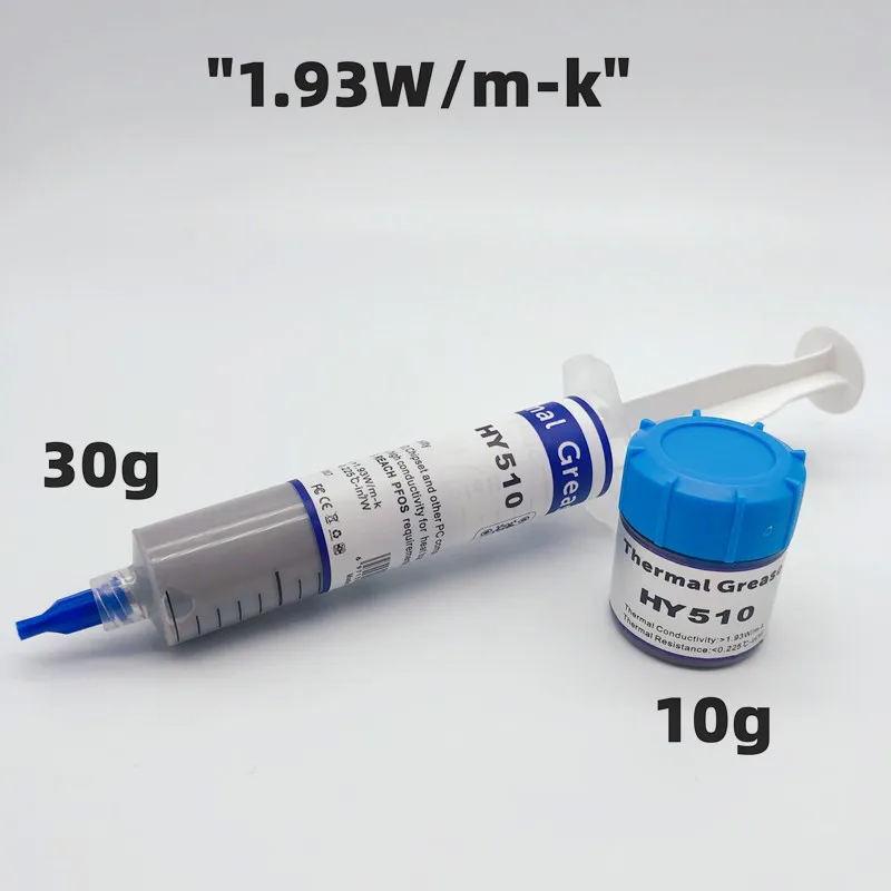 1.93W/m-k HY510 10g/30g silicone thermal paste heat transfer grease heat sink CPU GPU chipset notebook computer cooling Syringe