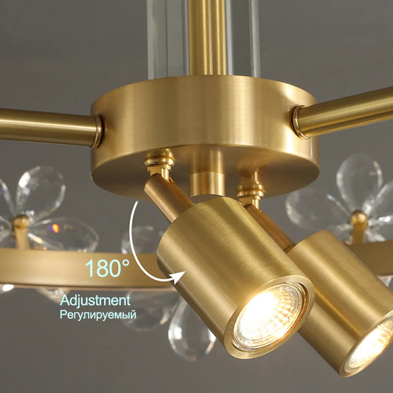 Modern brass led ceiling lamps living room crystal chandelier dining pendant lamp lighting bedroom kitchen fixtures | Освещение