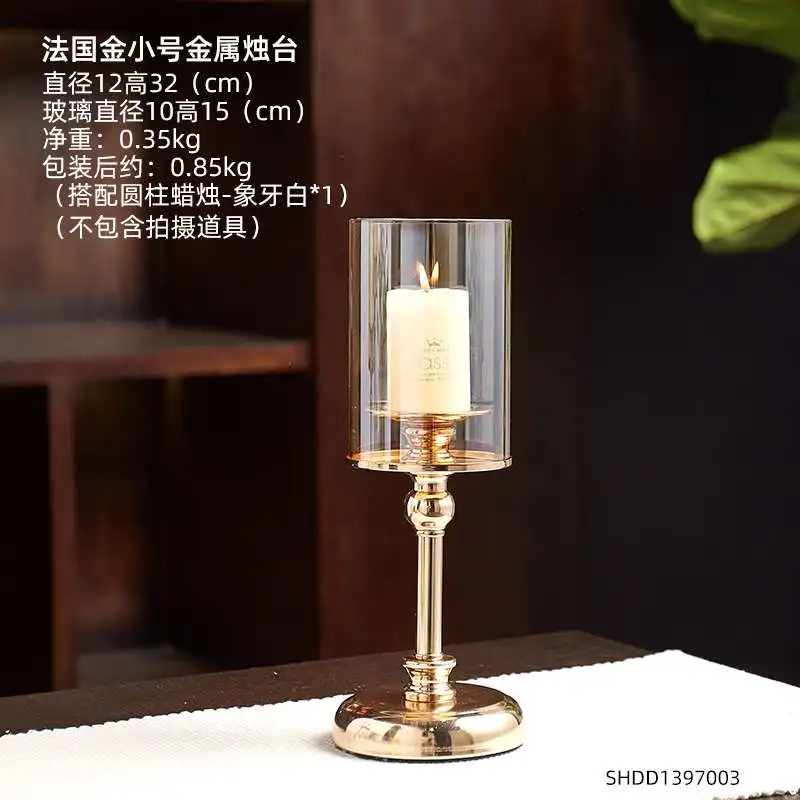 

Nordic romantic candle holder luxury table simple glass scented candle holder windproof porta velas Home Decoration DF50ZT