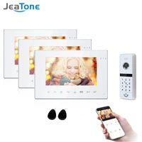 jeatone wifi smart video door phone intercom system with 3x night vision monitor 1x960p password unlock doorbell camera