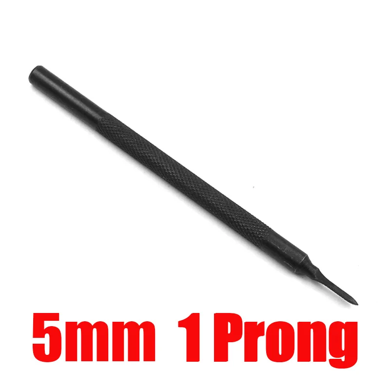 5mm Black 1 Prong 3, 4, 5 мм расстояние между кожаными дырочками DIY ручной перфорированный алмазный инструмент для шитья дырокол инструмент для перфорации кожи 1/2/4/6 - Цвет: 5mm Black 1 Prong