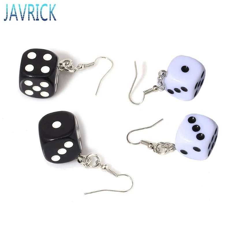 Женские Висячие серьги акриловый белый куб 3D кубические игральные кости