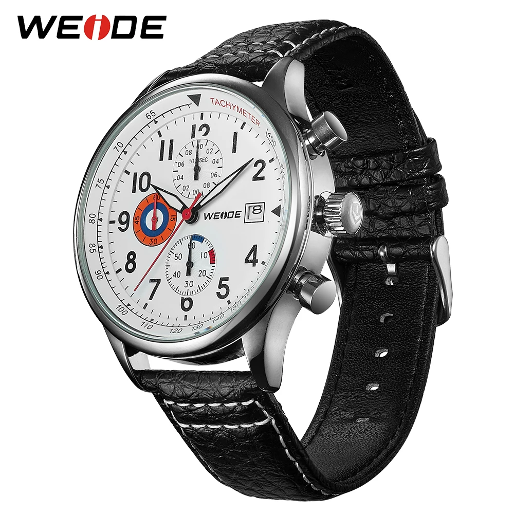 WEIDE мужские классические спортивные модели аналоговые военные армейские часы с кожаным коричневым ремешком с маленьким циферблатом кварцевые наручные часы Relogio Masculino