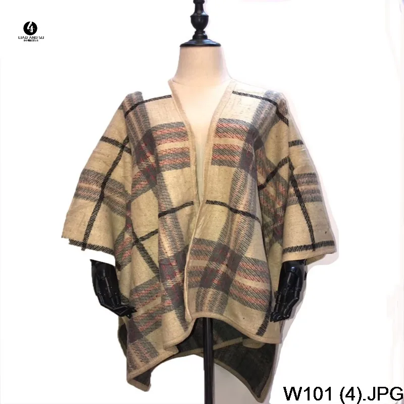

New Fashion Open -neck Wool Short Coat Trendy Winter Female ponchos coat African clothes for women