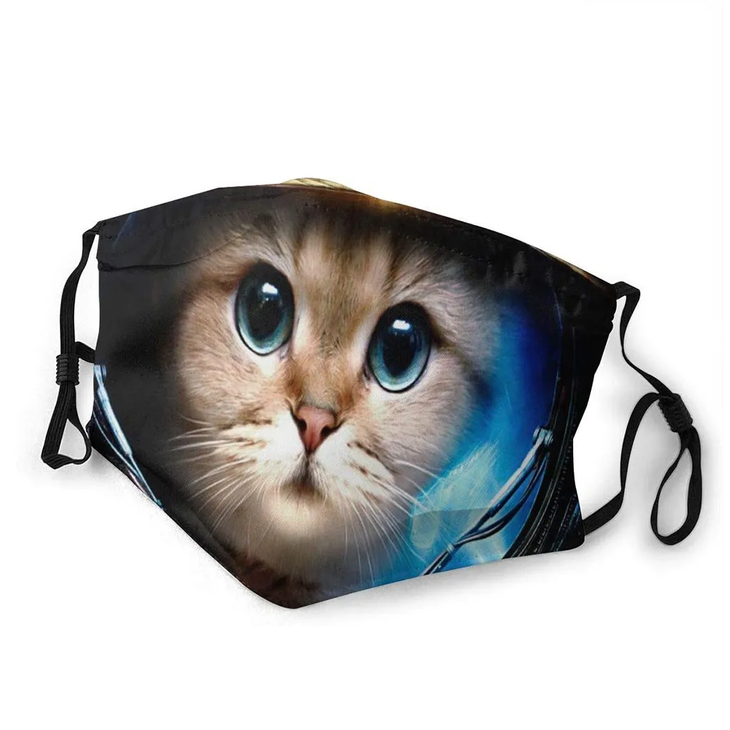 3D красочная моющаяся многоразовая маска с кошачьим принтом для детей подростков